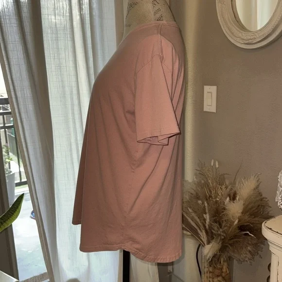 Kliegou men’s light pink mauve shortsleeve shirt nice t-shirt Large - Picture 4 of 7